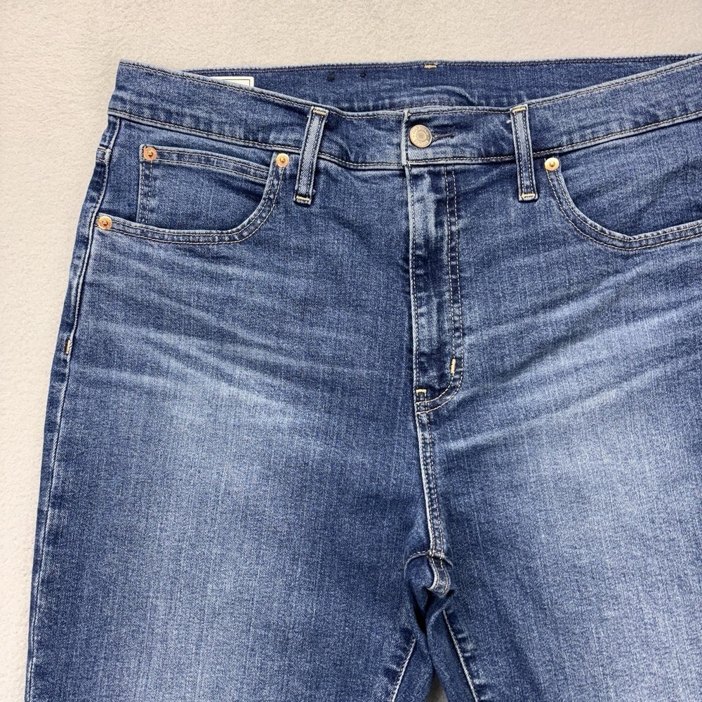 GAP Kick Fit High Rise Jeans Womens 33/16R 34x26 Blue Denim Stretch Workwear - Picture 4 of 12